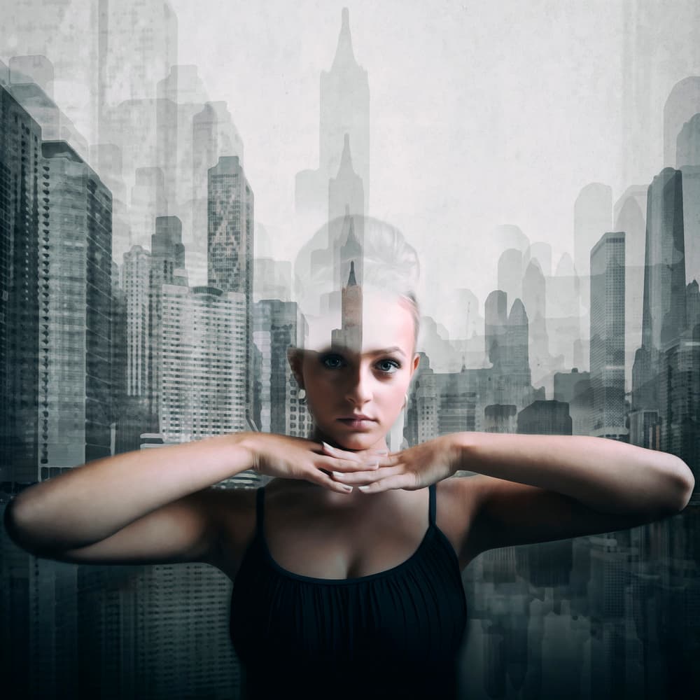Surreal Urban Portrait by Roswitha Schleicher-Schwarz — canvas wall art