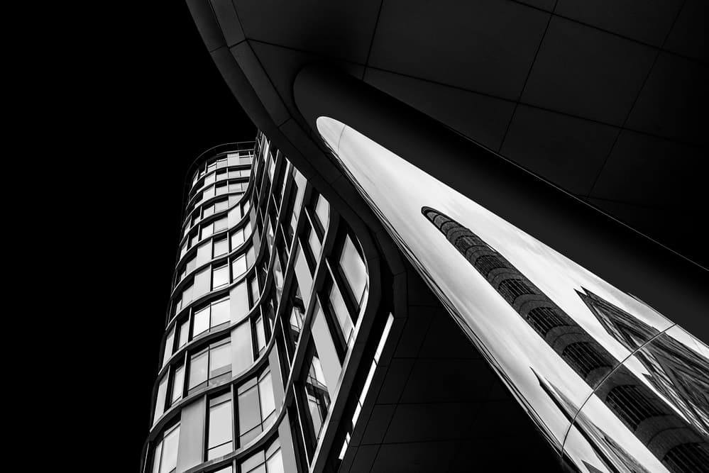 Sleek Architectural Reflection by Roland Weber — canvas wall art