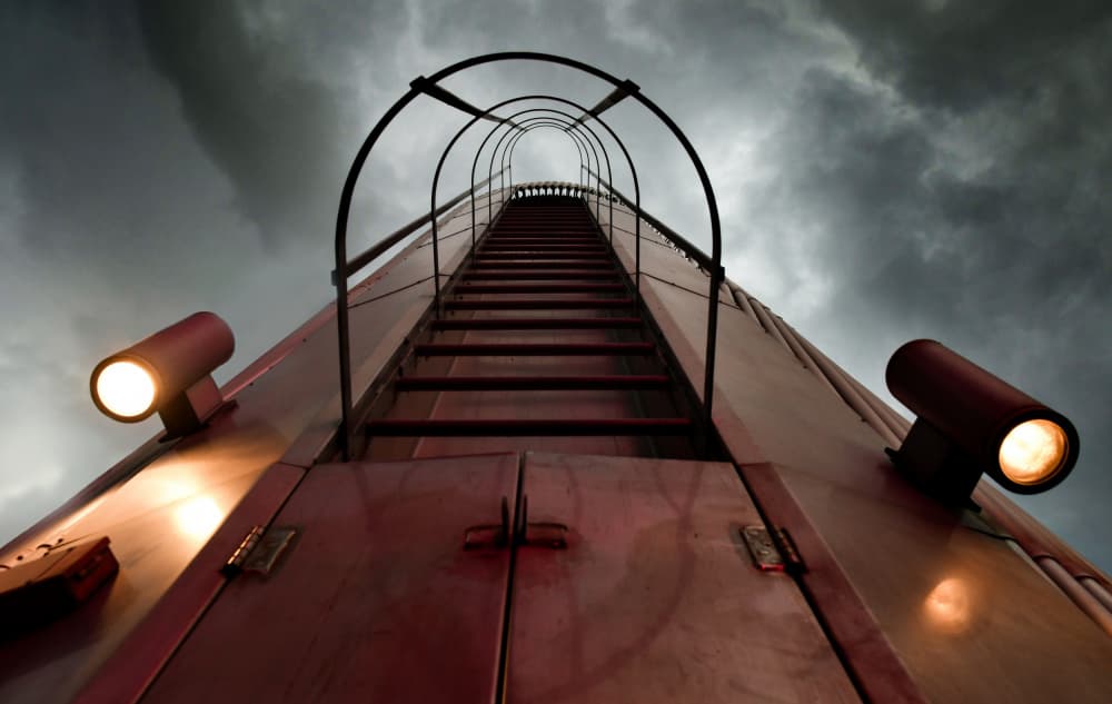 Dramatic Ladder Ascent by Iris Resch — canvas wall art