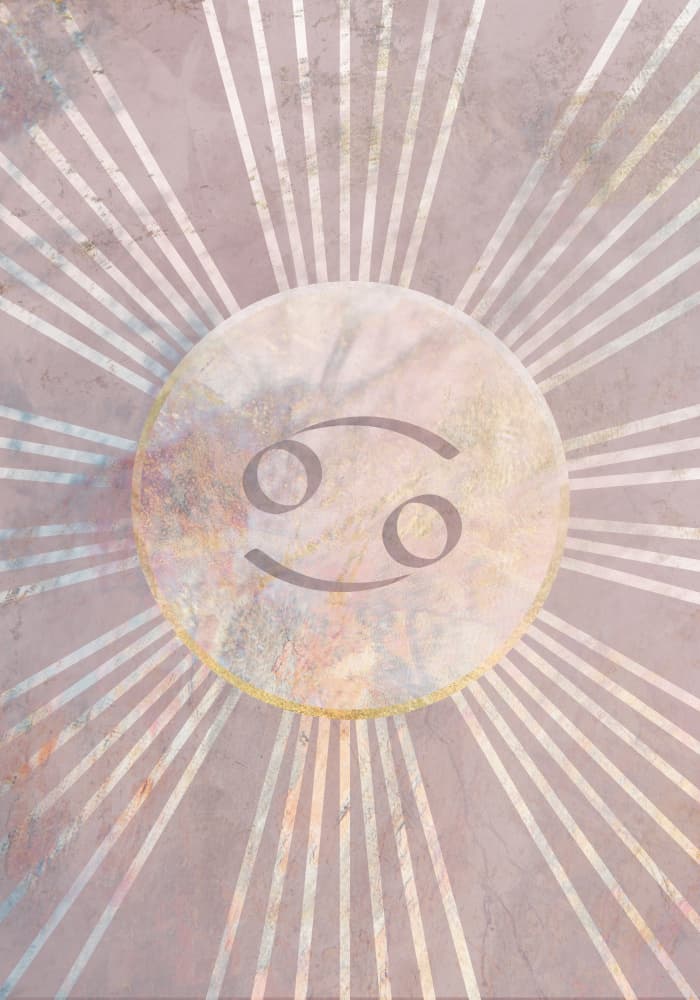 Cancer Sunburst Zodiac by Sarah Manovski — canvas wall art