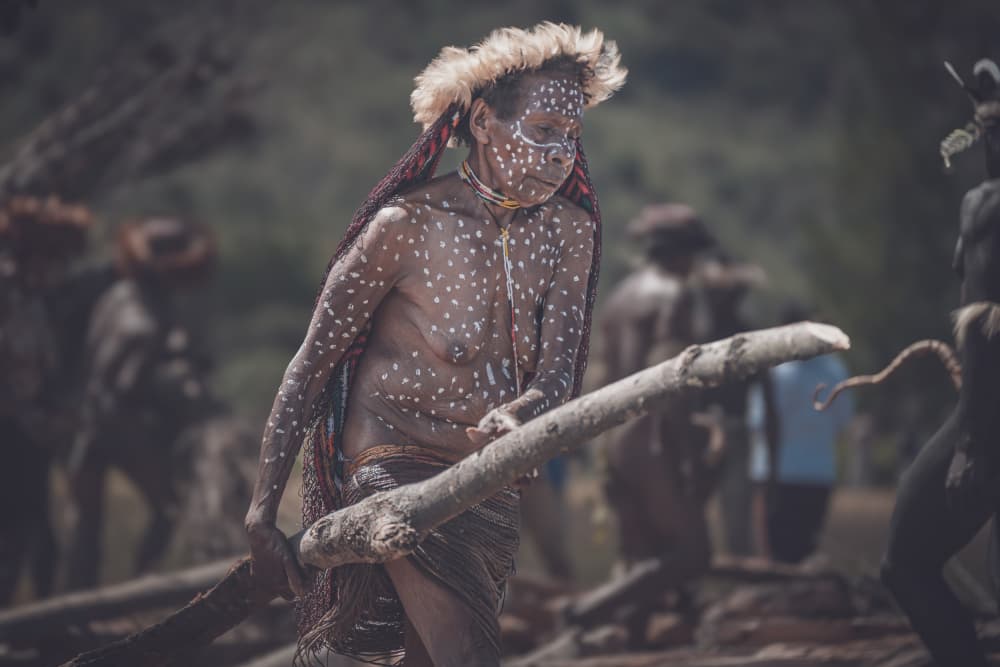 Painted Tribal Woman by HIRAK BHATTACHARJEE — canvas wall art