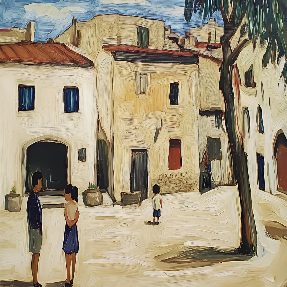 Mediterranean Village Life by Avanesova Elena — canvas wall art