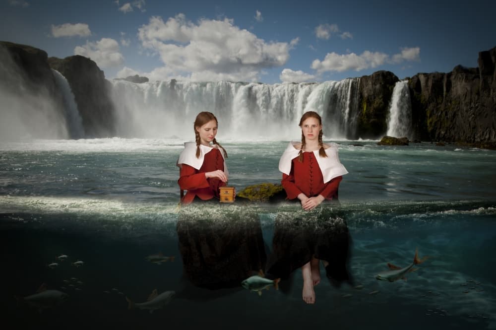 Mermaids at the Waterfall by Christine von Diepenbroek — canvas wall art