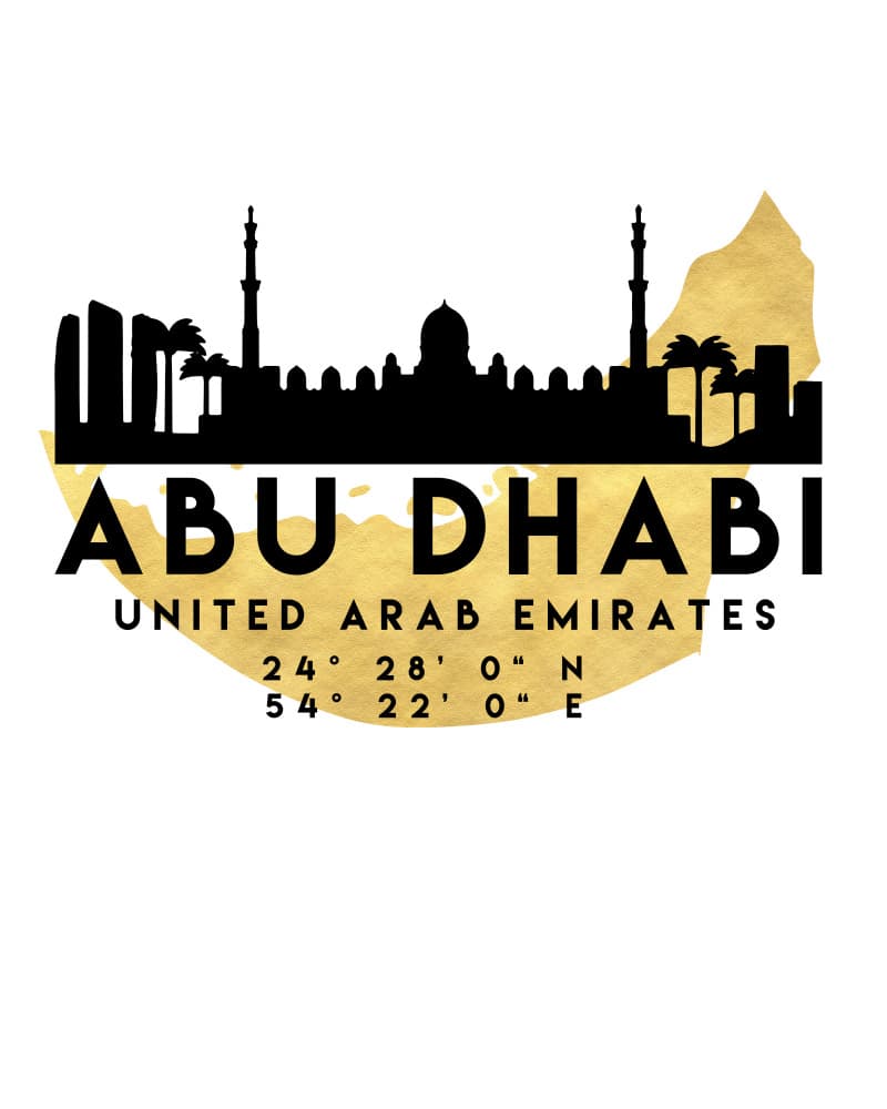 Abu Dhabi Gold Skyline by Emiliano Deificus — canvas wall art