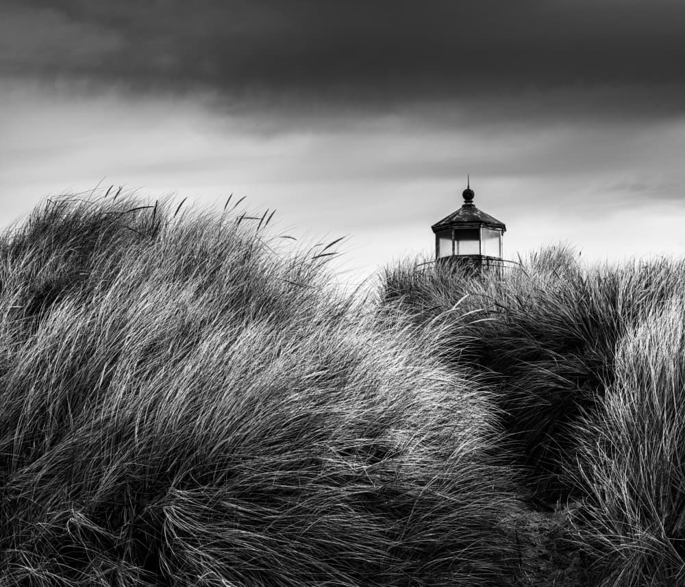 Lighthouse Beyond Dunes by Robert Bolton — canvas wall art