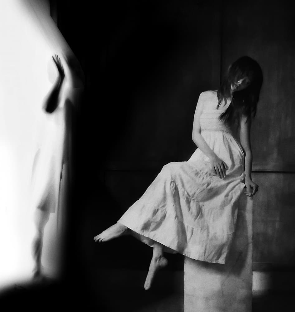 Pensive Woman Ghostly Figure by Hari Sulistiawan — canvas wall art