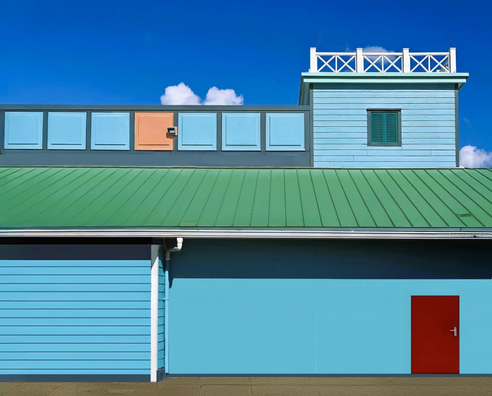 Modern Color Block Building by Arnon Orbach — canvas wall art