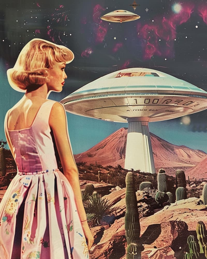 Retro Desert Encounter by Samantha Hearn — canvas wall art