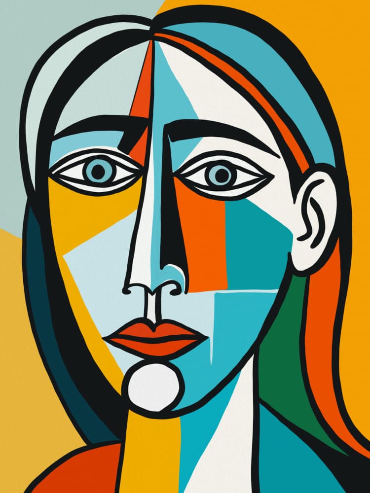 Striking Cubist Portrait by Little Dean — canvas wall art