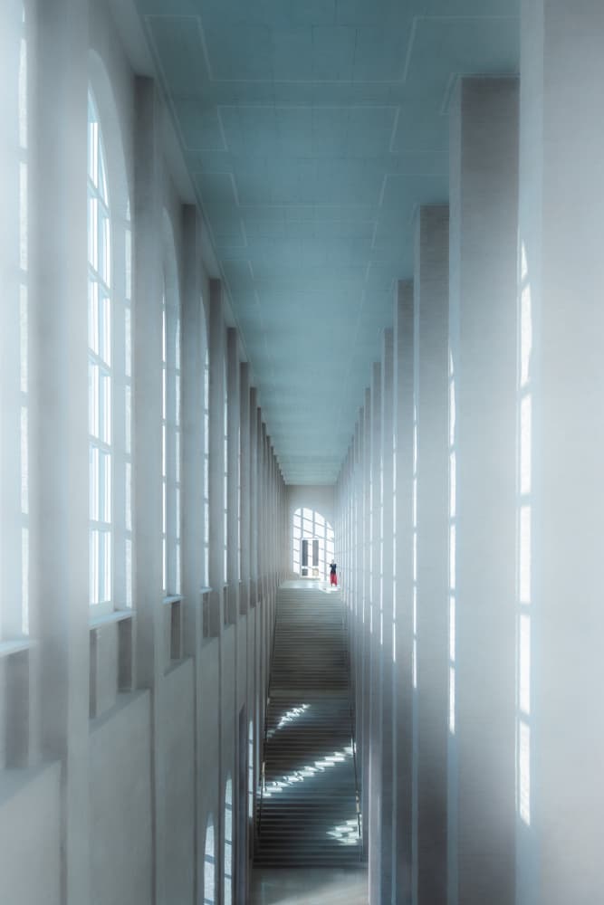 Solitary Figure Grand Hallway by Andy Dauer — canvas wall art
