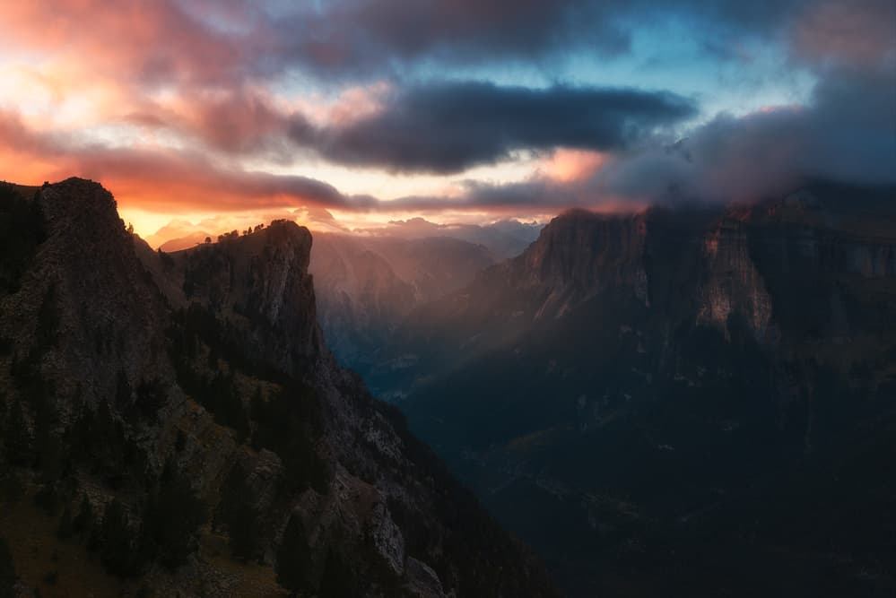 Dramatic Mountain Sunset by David Martin Castan — canvas wall art