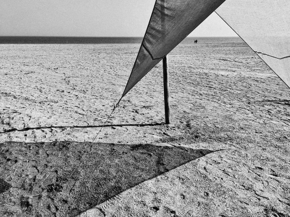 Geometric Beach Shadows by Emilian Avramescu — canvas wall art