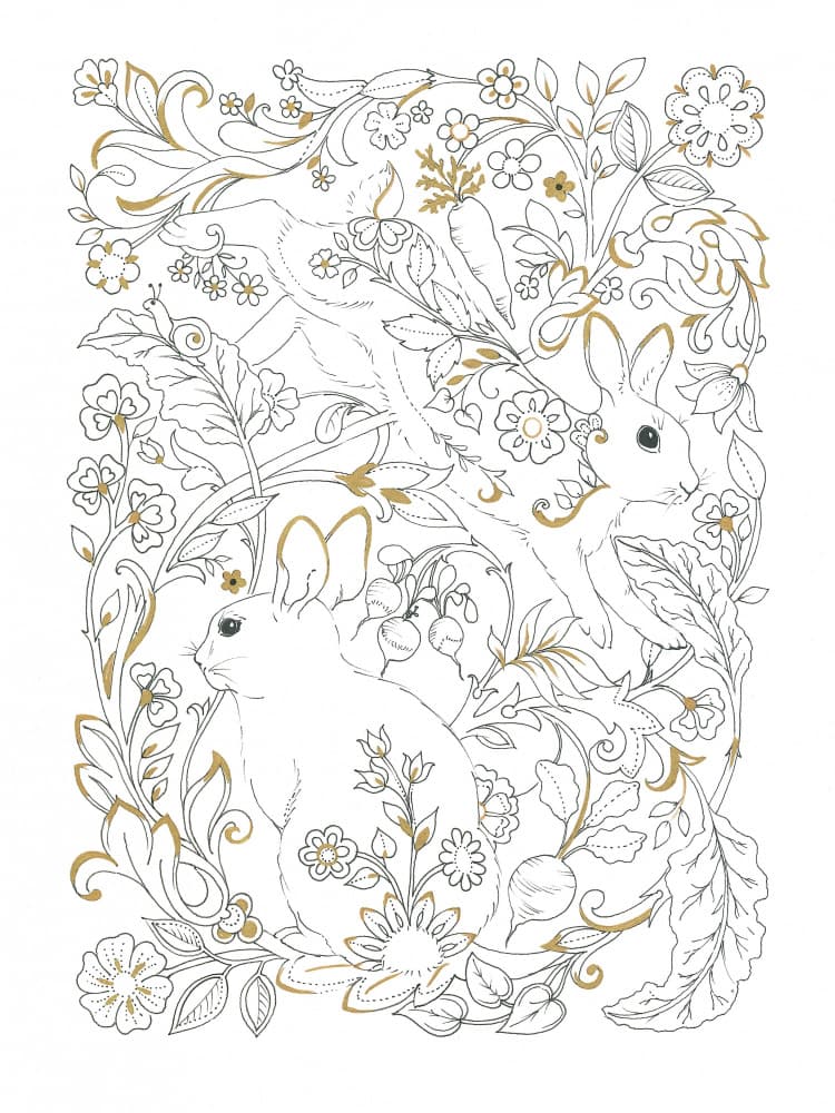 Rabbits and Raddishes by Isabelle Brent — canvas wall art