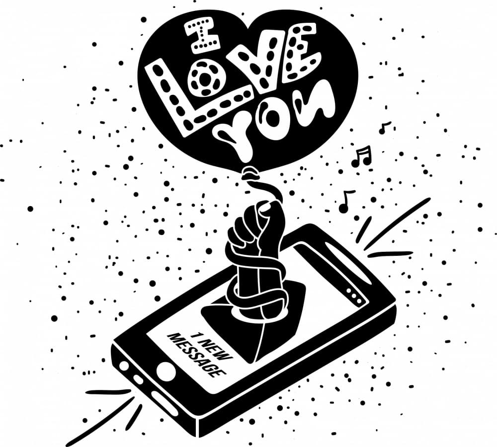 Digital Love Message by Marika Barsrsind β canvas wall art