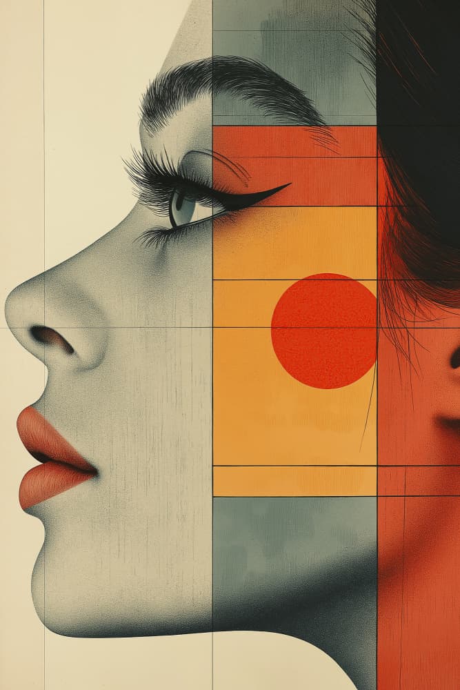 Abstract Woman Profile by Mauro — canvas wall art