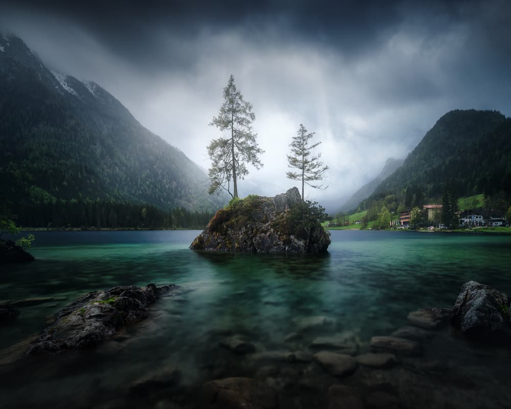 Moody Lake Island by Juan Pablo de Miguel — canvas wall art