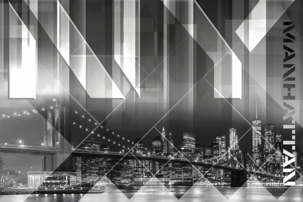 Modern Manhattan Skyline by Melanie Viola — canvas wall art