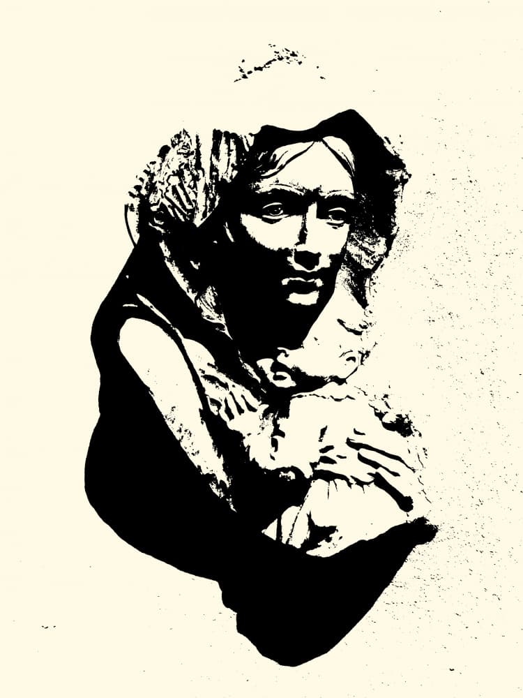 Pensive Mother And Child by Petr Strnad — canvas wall art