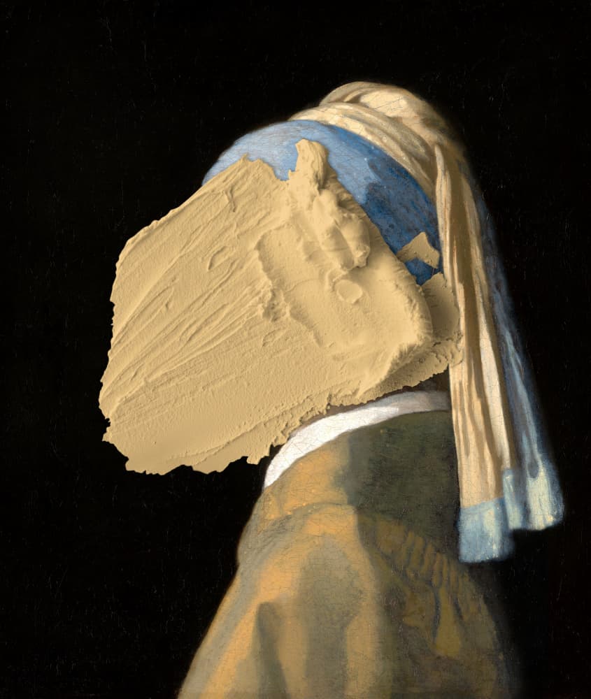 Cream Covered Classic Portrait by Marja van den Hurk — canvas wall art