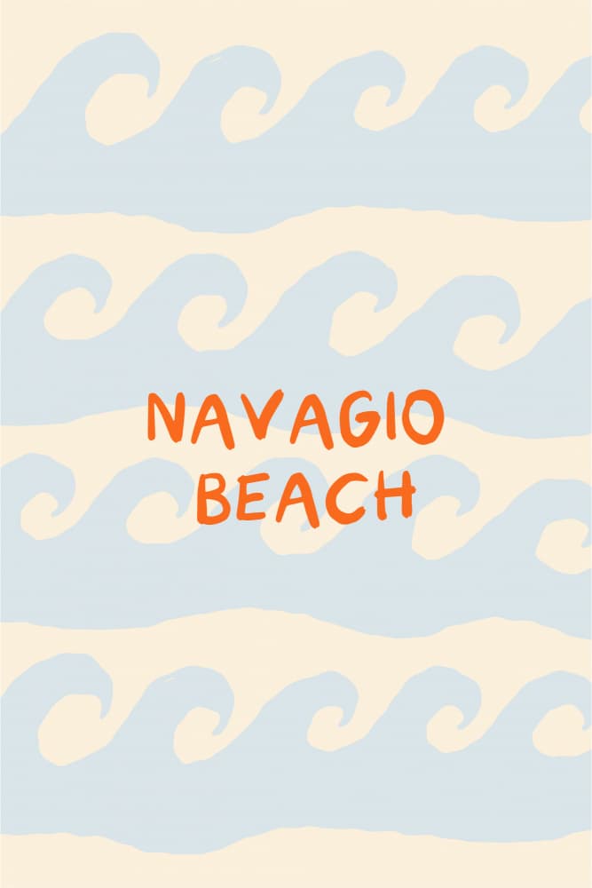 Navagio Beach Waves by Treechild — canvas wall art