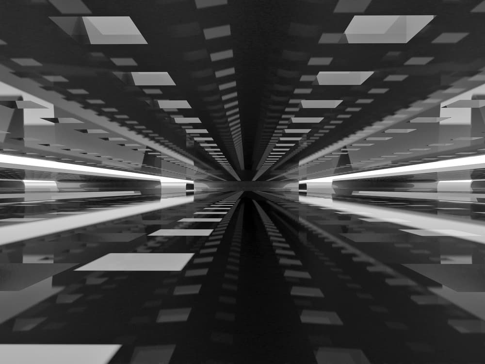 Futuristic Light Tunnel by Antonyus Bunjamin (Abe) — canvas wall art