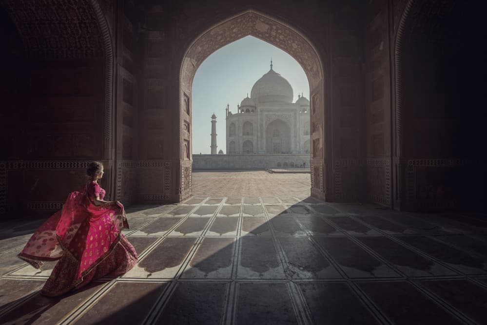 Graceful Sari Taj Mahal by Sarawut Intarob — canvas wall art