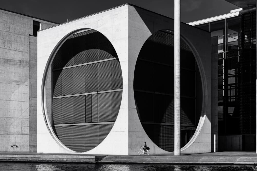 Modern Concrete Circles by Marco Tagliarino — canvas wall art