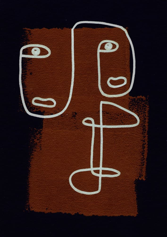 Abstract Line Faces by Santhosh ch — canvas wall art
