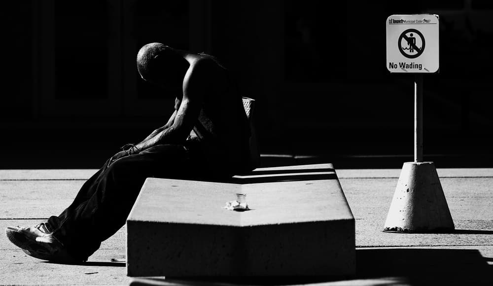 Pensive Urban Figure by Jian Wang — canvas wall art
