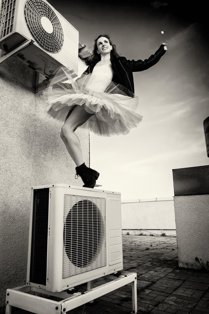 Rooftop Ballet Dancer by Alexandr — canvas wall art