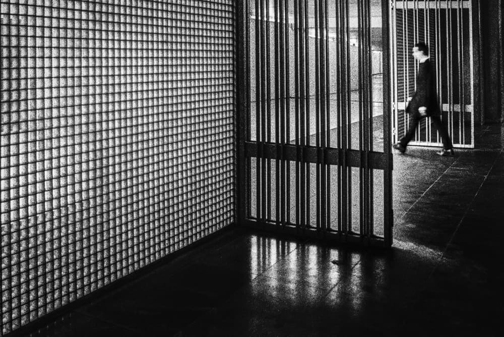 Solitary Walk Geometric Hallway by Paulo Abrantes — canvas wall art