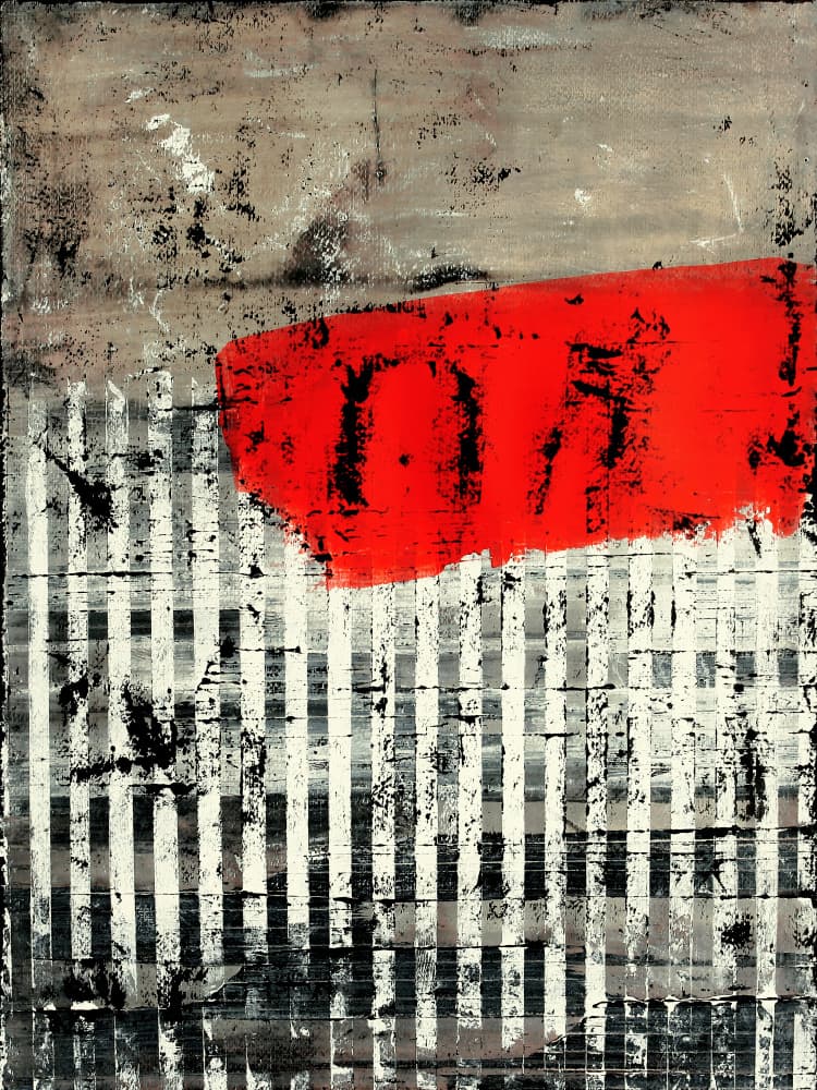 Bold Red Grunge Stripes by Petr Strnad — canvas wall art