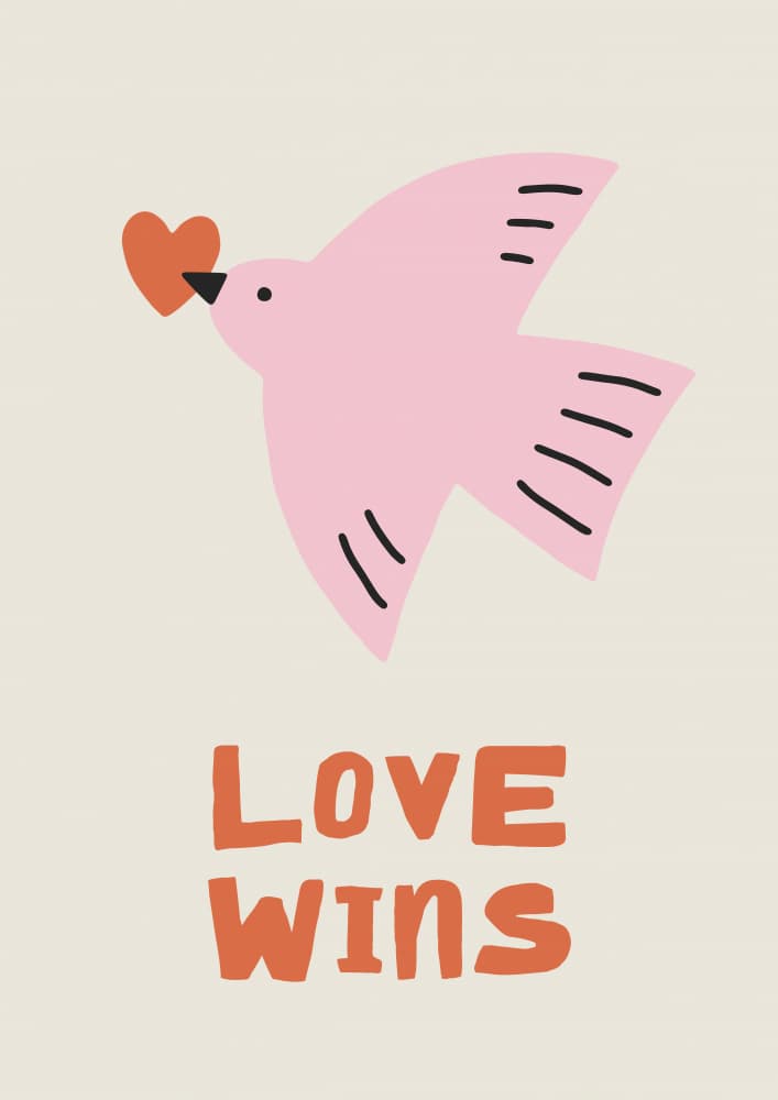 Lovewins(bird) by Treechild — canvas wall art