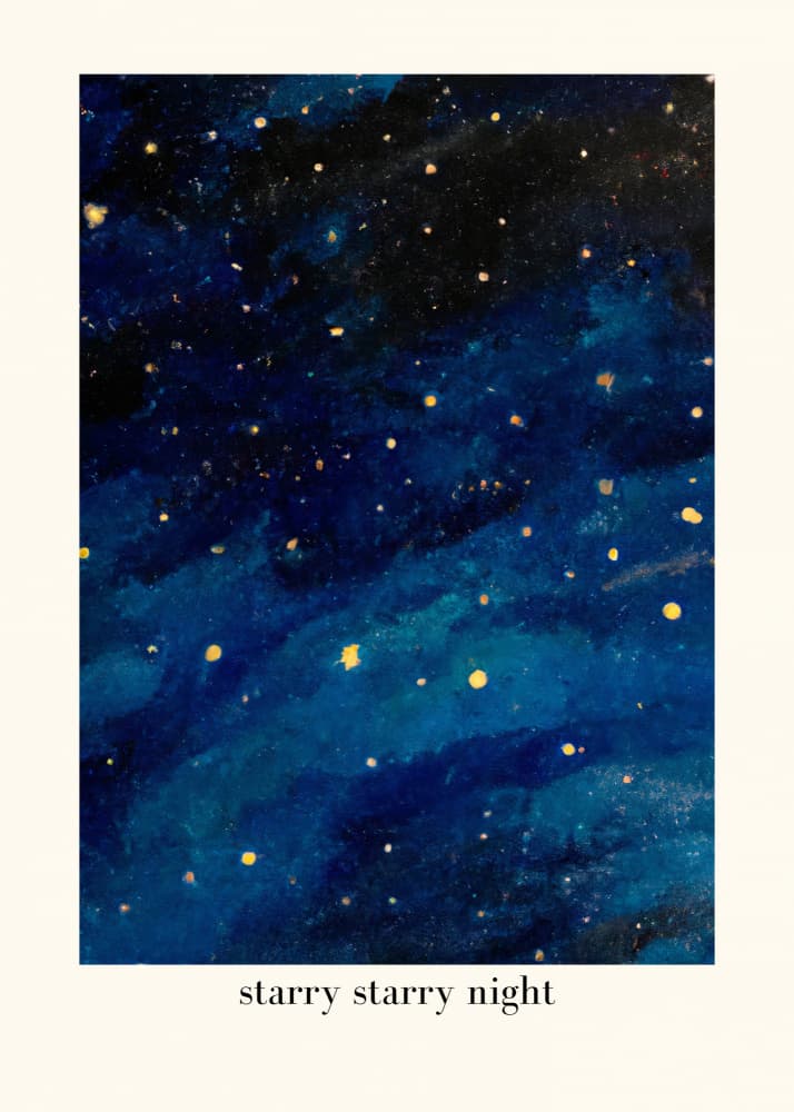 Golden Starry Night by Merel Takken — canvas wall art