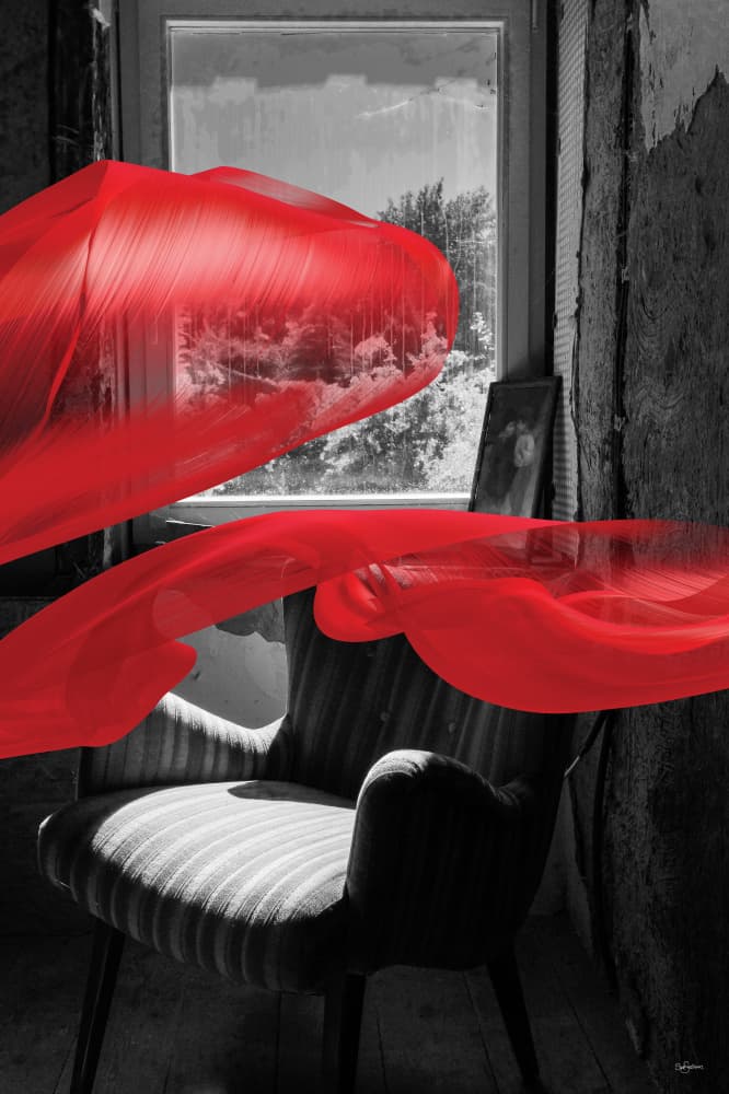 Mysterious Red Chair by Sue Skellern — canvas wall art