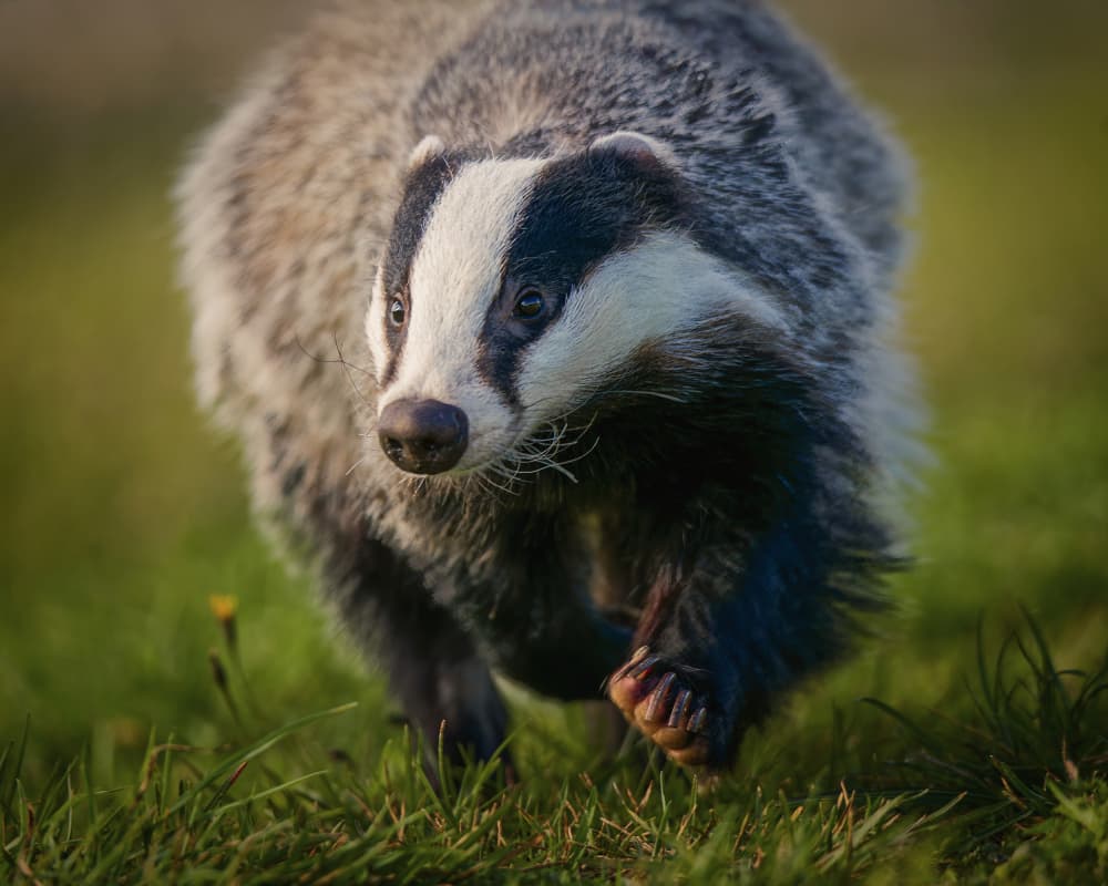 Wild Badger Close-up by Michaela Firešová — canvas wall art