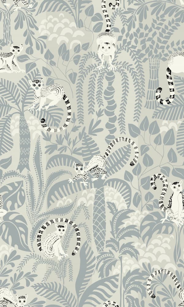 Serene Lemur Jungle by Annick — canvas wall art