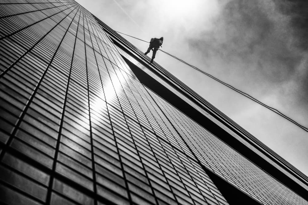 High Rise Window Cleaner by Haruyo Sakamoto — canvas wall art