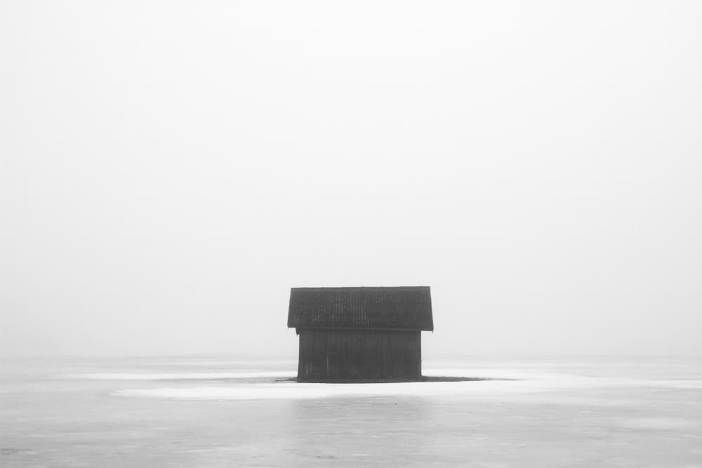 Isolated Winter Cabin by Bror Johansson — canvas wall art