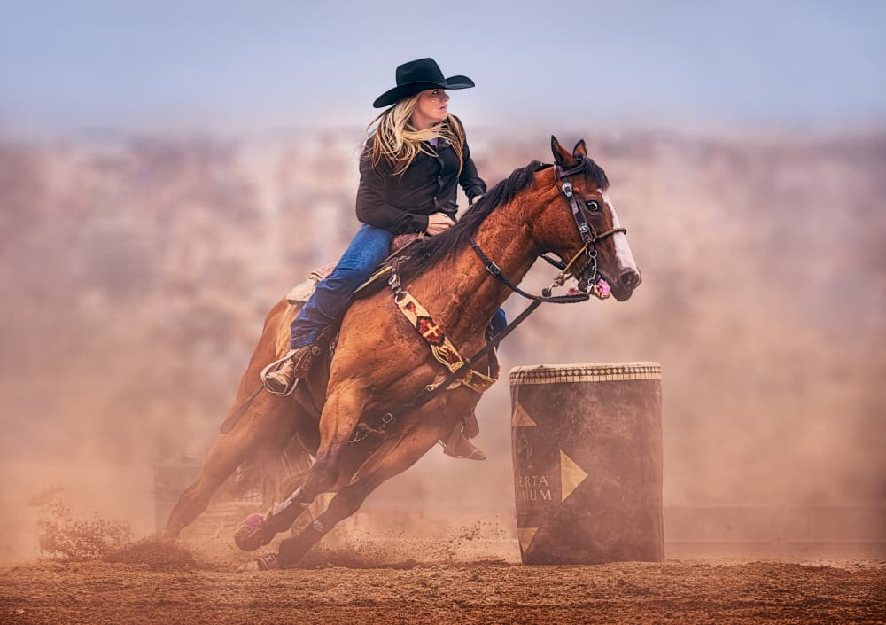 Cowgirl Barrel Racer by Ben.C.L — canvas wall art