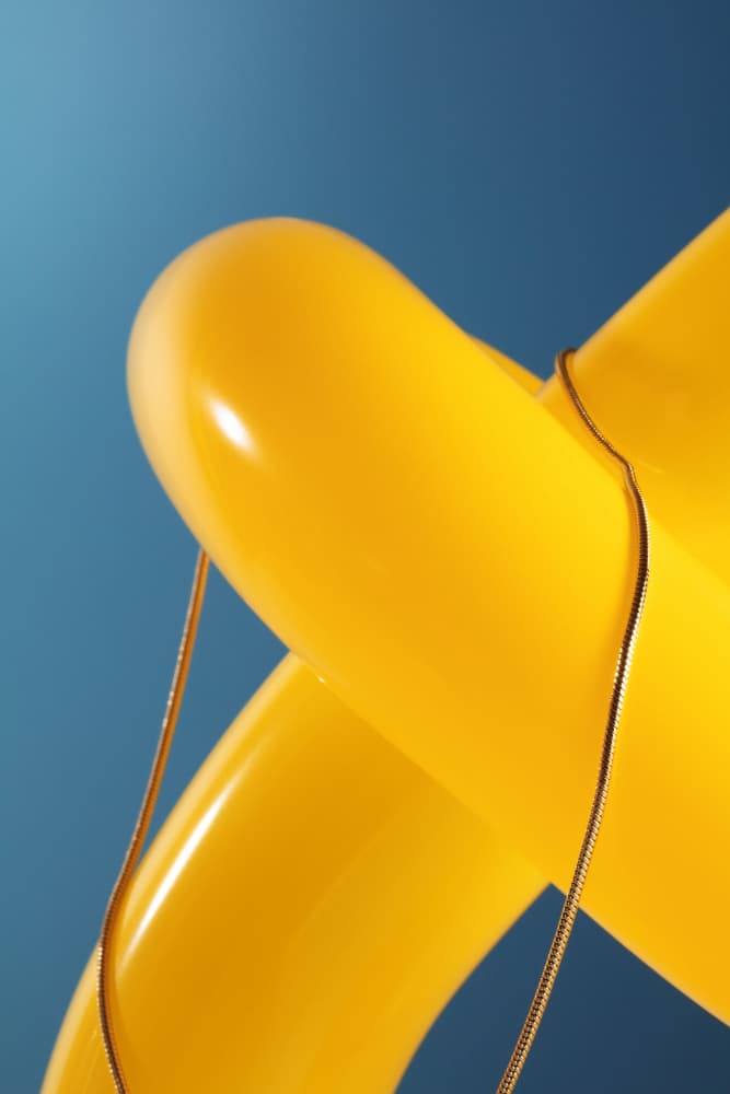 Yellow Curves Golden Chain by Julia Ramiro — canvas wall art