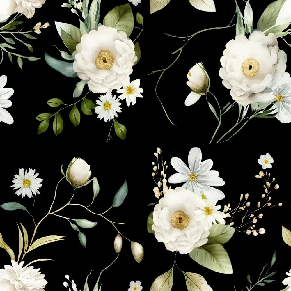 Elegant White Blooms by Bilge Paksoylu — canvas wall art