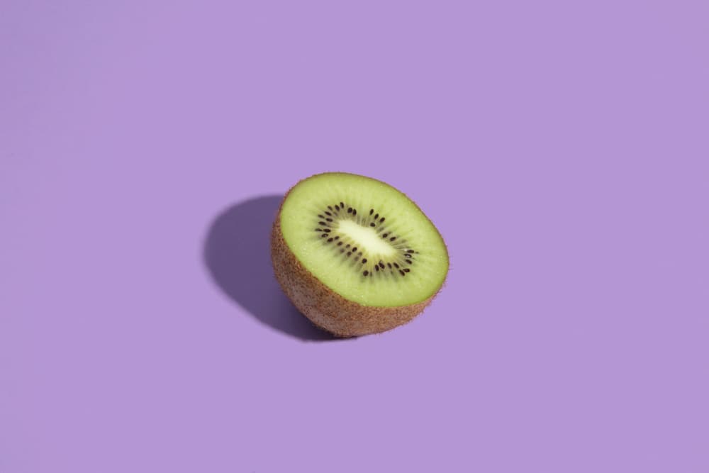 Kiwi On Purple by Julia Ramiro — canvas wall art