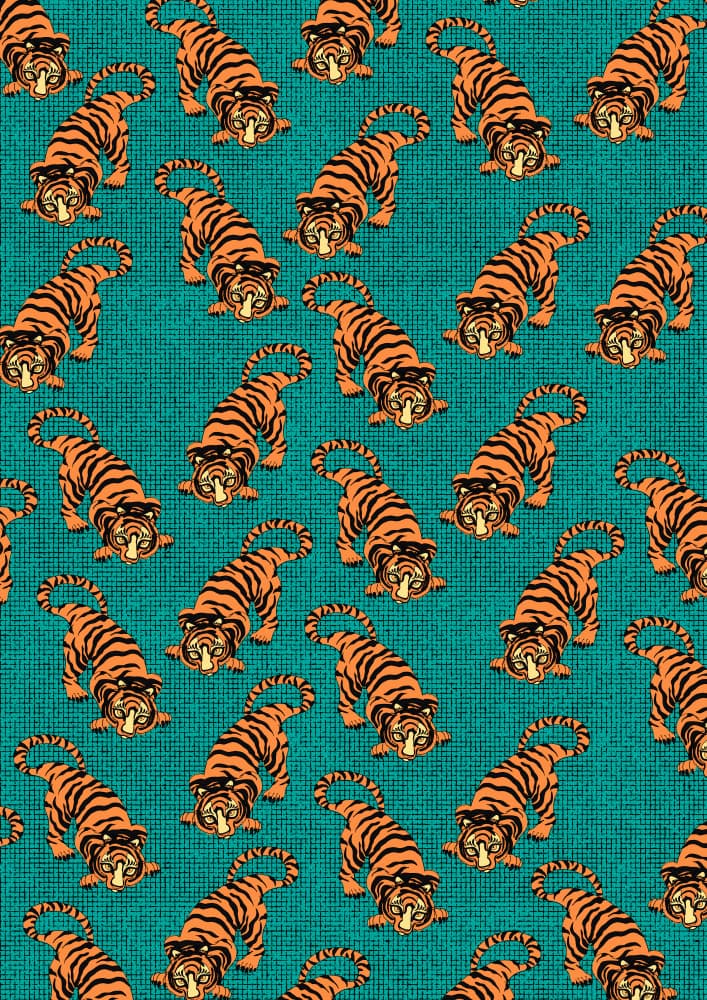 Stalking Tigers Pattern by Nicholas — canvas wall art