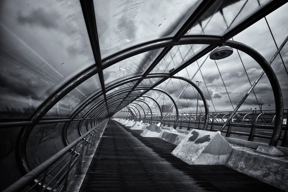 Dramatic Urban Walkway by David Martin Castan — canvas wall art