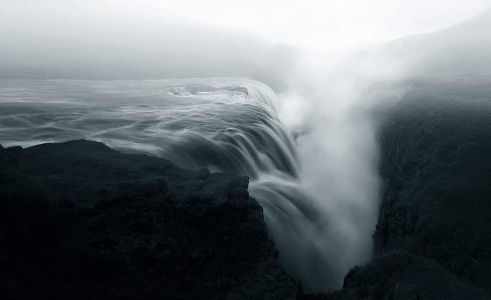 Majestic Misty Waterfall by Larry Deng APA — canvas wall art