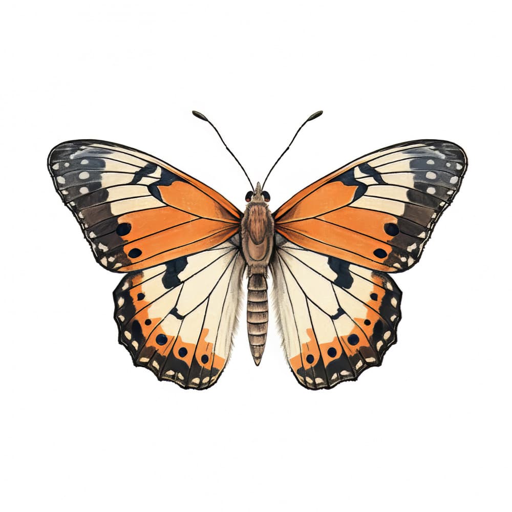 Detailed Orange Butterfly by Bilge Paksoylu — canvas wall art