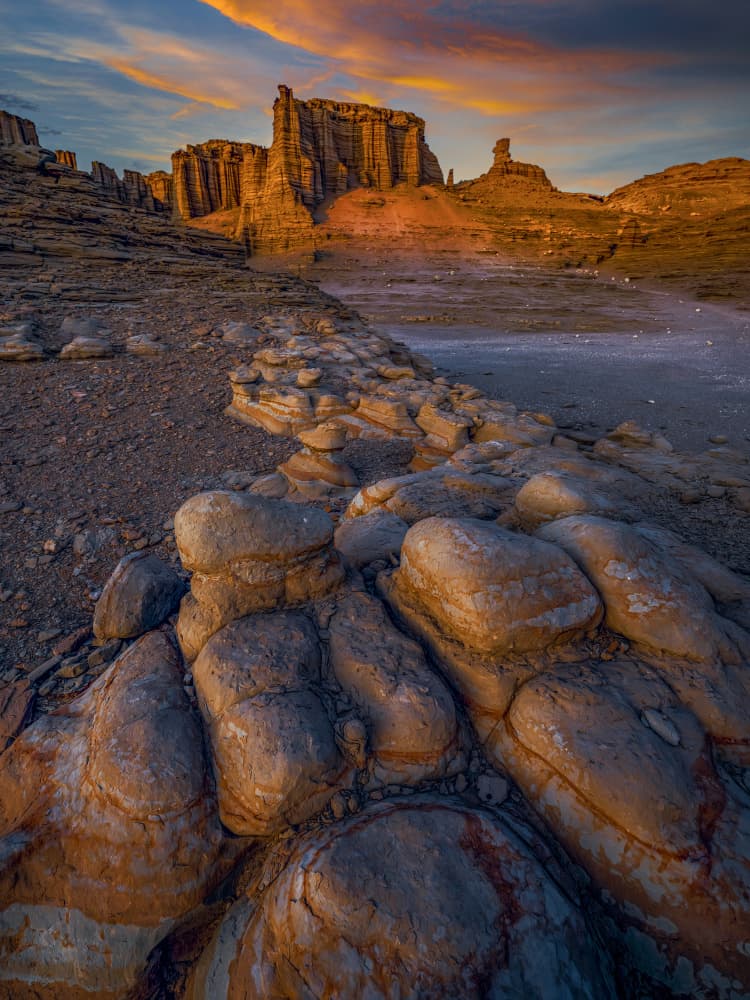 Golden Hour Desert Rocks by Cai ning — canvas wall art
