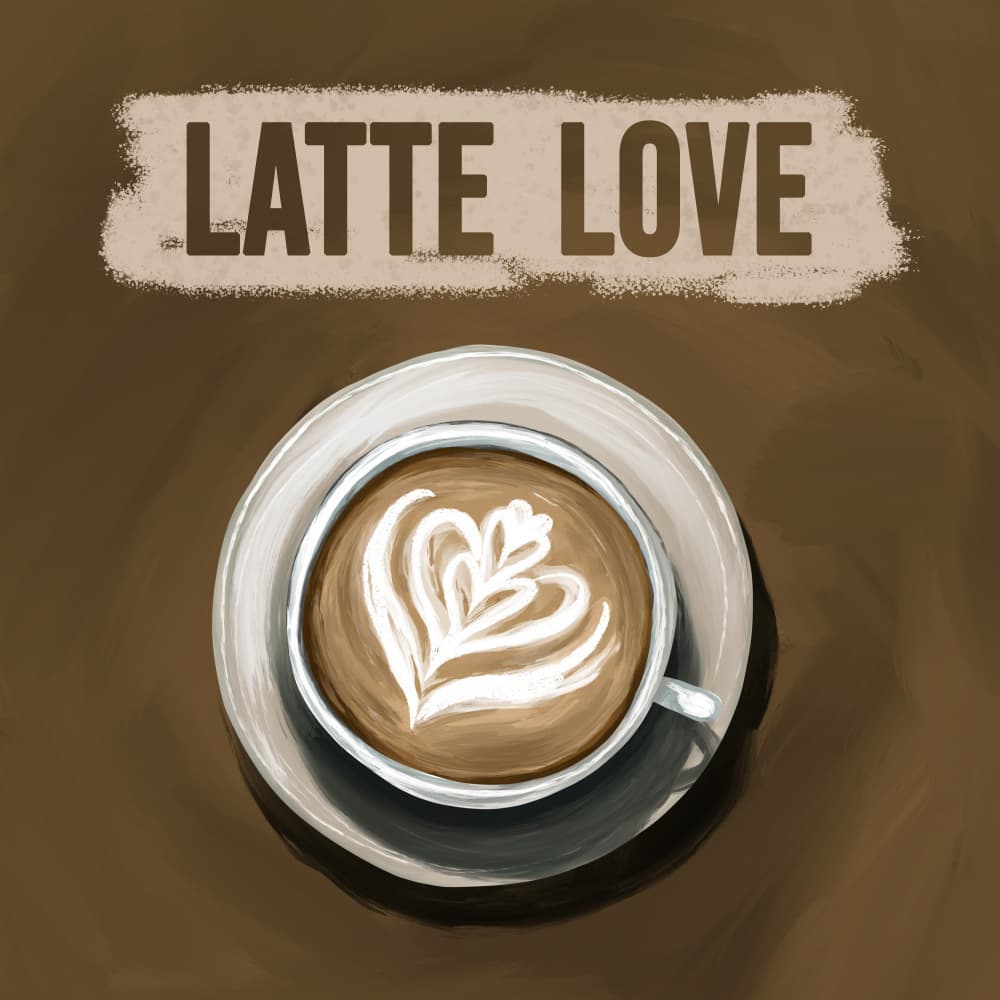 Latte Heart Love by EMELIEmaria — canvas wall art