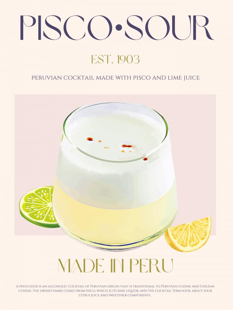 Peruvian Pisco Sour by Nazma Khokhar — canvas wall art